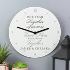 Personalised Anniversary Wooden Clock | Inspired Creative Gifts | UK Supplier