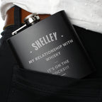 Personalised Any Message Black Hip Flask | Inspired Creative Gifts | UK Supplier