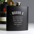 Personalised Any Message Black Hip Flask | Inspired Creative Gifts | UK Supplier