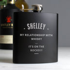 Personalised Any Message Black Hip Flask | Inspired Creative Gifts | UK Supplier