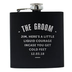 Personalised Any Message Black Hip Flask | Inspired Creative Gifts | UK Supplier