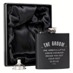 Personalised Any Message Black Hip Flask | Inspired Creative Gifts | UK Supplier