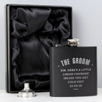 Personalised Any Message Black Hip Flask | Inspired Creative Gifts | UK Supplier