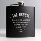 Personalised Any Message Black Hip Flask | Inspired Creative Gifts | UK Supplier