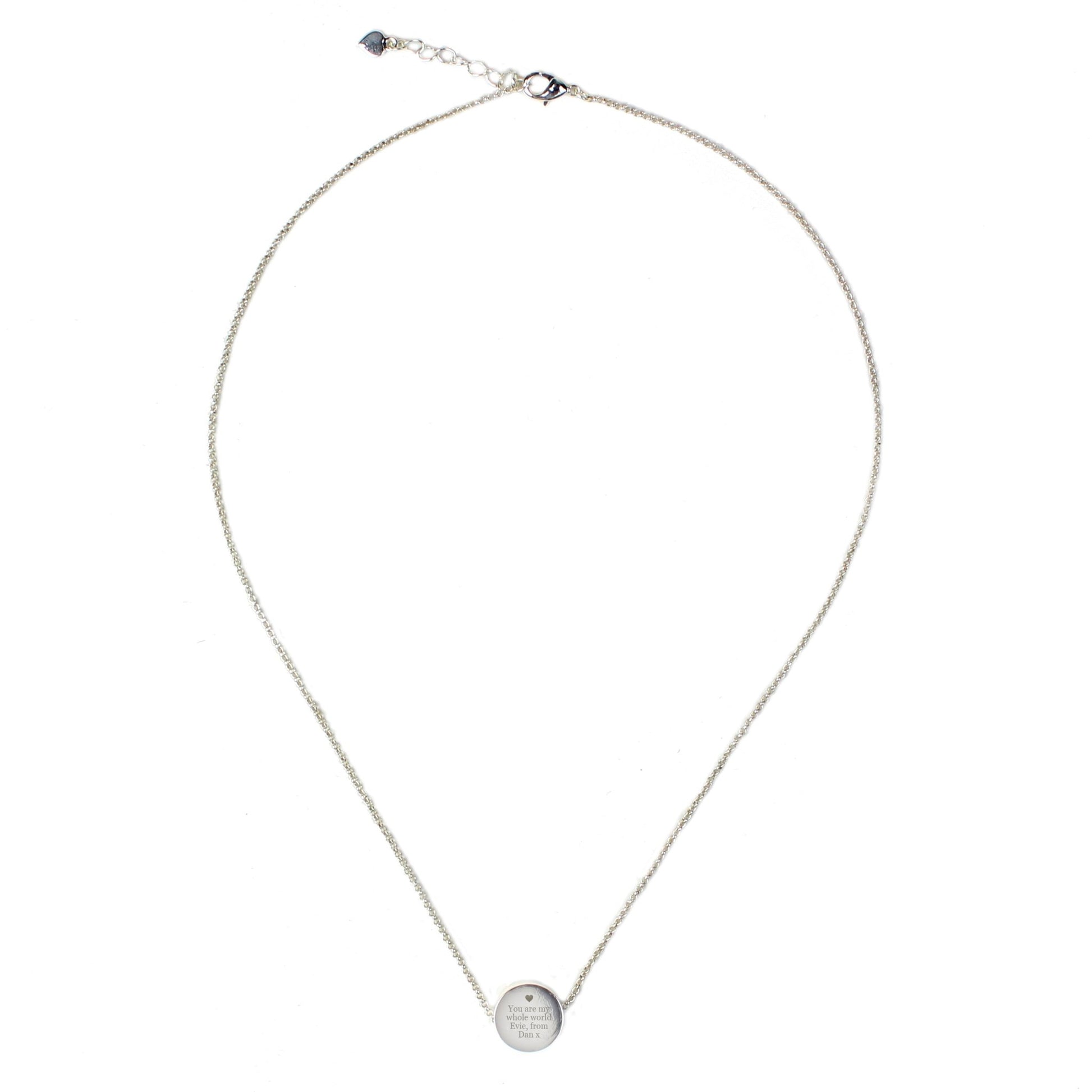 Personalised Any Message Disc Necklace | Inspired Creative Gifts | UK Supplier