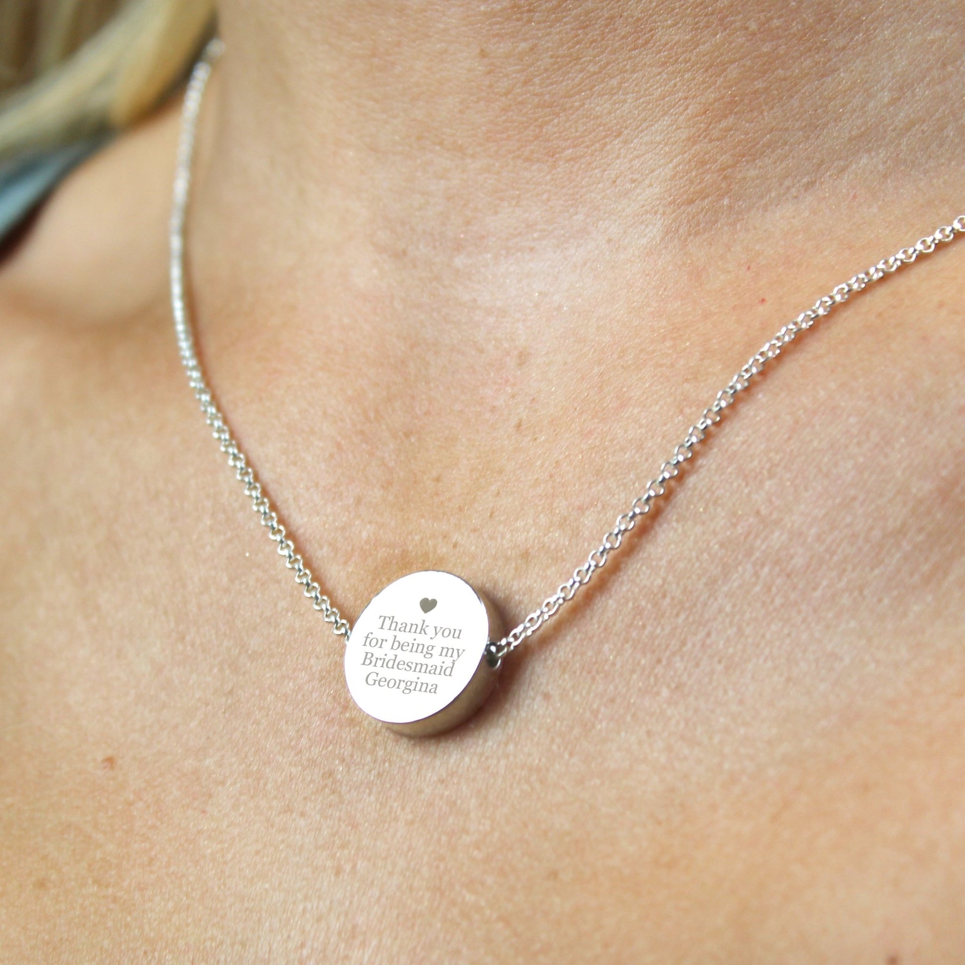 Personalised Any Message Disc Necklace | Inspired Creative Gifts | UK Supplier