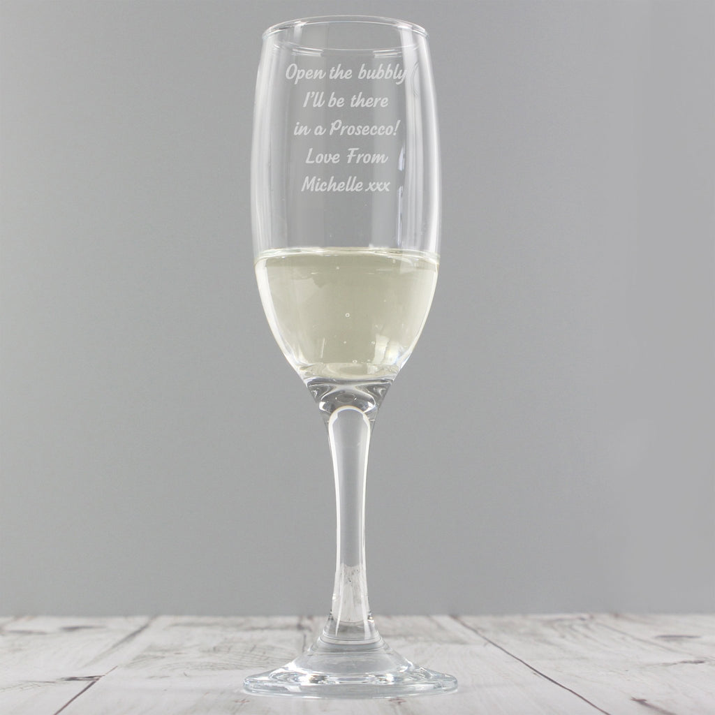 Personalised Any Message Prosecco Flute | Inspired Creative Gifts | UK Supplier