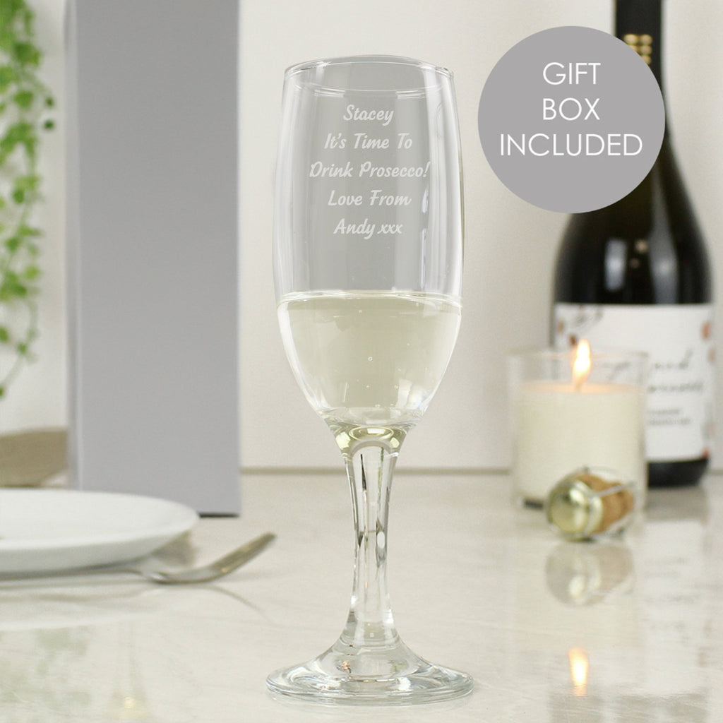 Personalised Any Message Prosecco Flute | Inspired Creative Gifts | UK Supplier