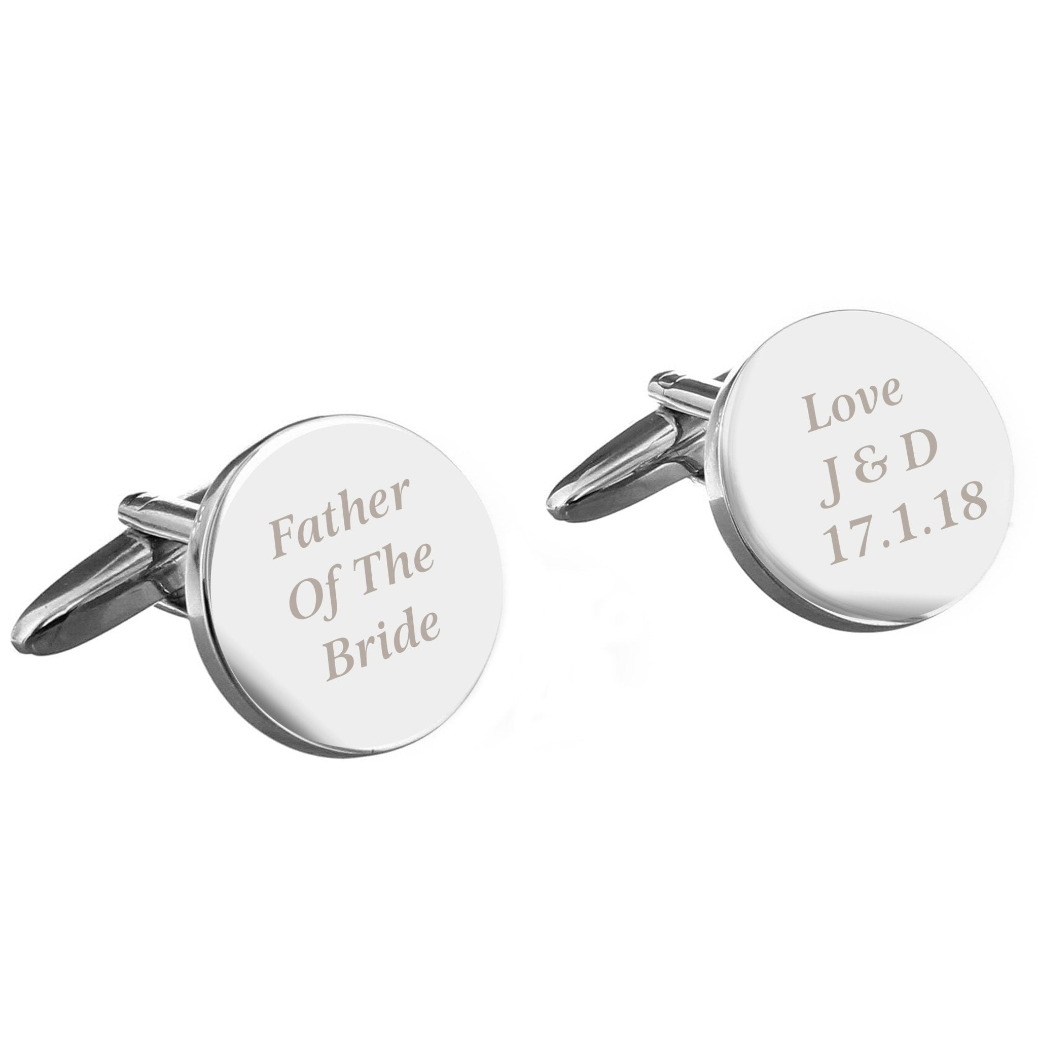 Personalised Any Message Round Cufflinks | Inspired Creative Gifts | UK Supplier