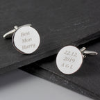 Personalised Any Message Round Cufflinks | Inspired Creative Gifts | UK Supplier