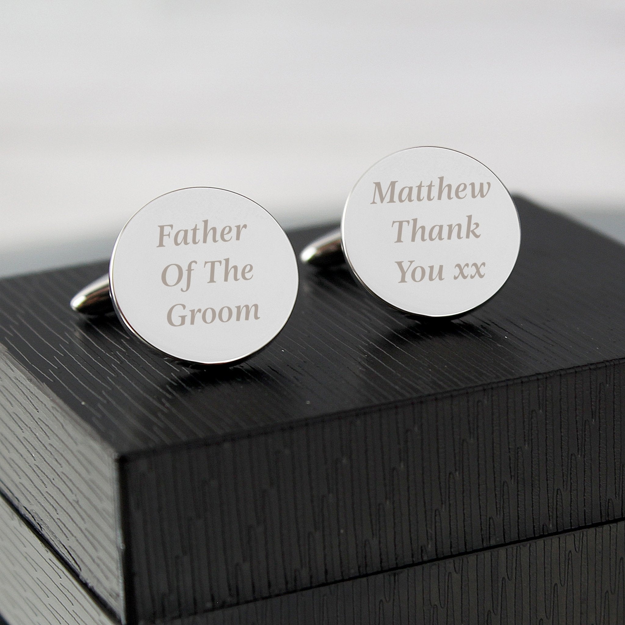 Personalised Any Message Round Cufflinks | Inspired Creative Gifts | UK Supplier