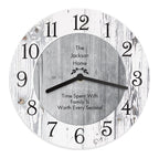 Personalised Any Message Shabby Chic Large Wooden Clock | Inspired Creative Gifts | UK Supplier