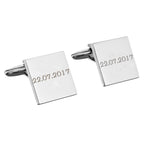 Personalised Any Message Square Cufflinks - 1 line | Inspired Creative Gifts | UK Supplier
