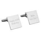 Personalised Any Message Square Cufflinks - 2 lines | Inspired Creative Gifts | UK Supplier