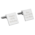 Personalised Any Message Square Cufflinks - 3 lines | Inspired Creative Gifts | UK Supplier