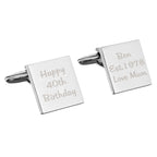 Personalised Any Message Square Cufflinks - 3 lines | Inspired Creative Gifts | UK Supplier