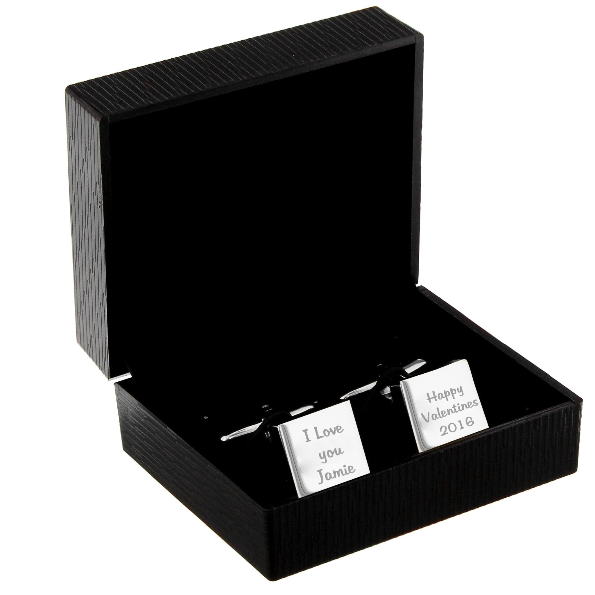 Personalised Any Message Square Cufflinks - 3 lines | Inspired Creative Gifts | UK Supplier