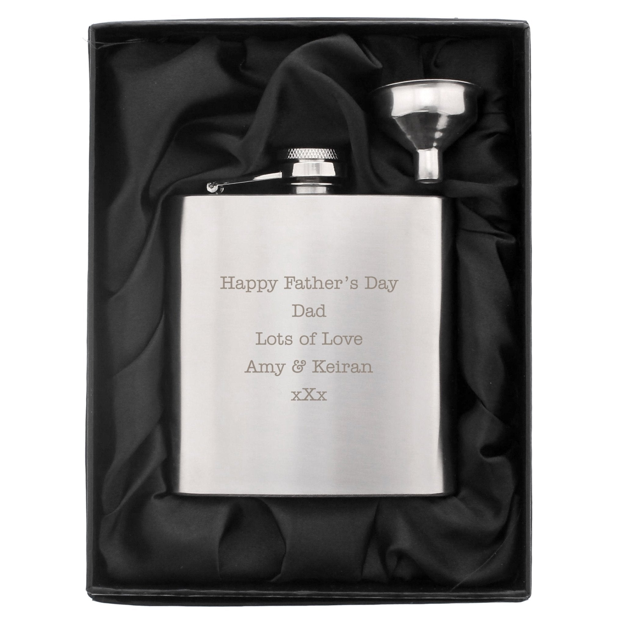 Personalised Any Message Stainless Steel Hip Flask | Inspired Creative Gifts | UK Supplier