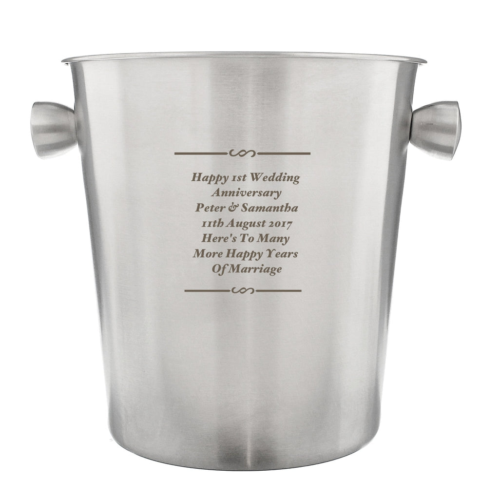 Personalised Any Message Stainless Steel Ice Bucket | Inspired Creative Gifts | UK Supplier