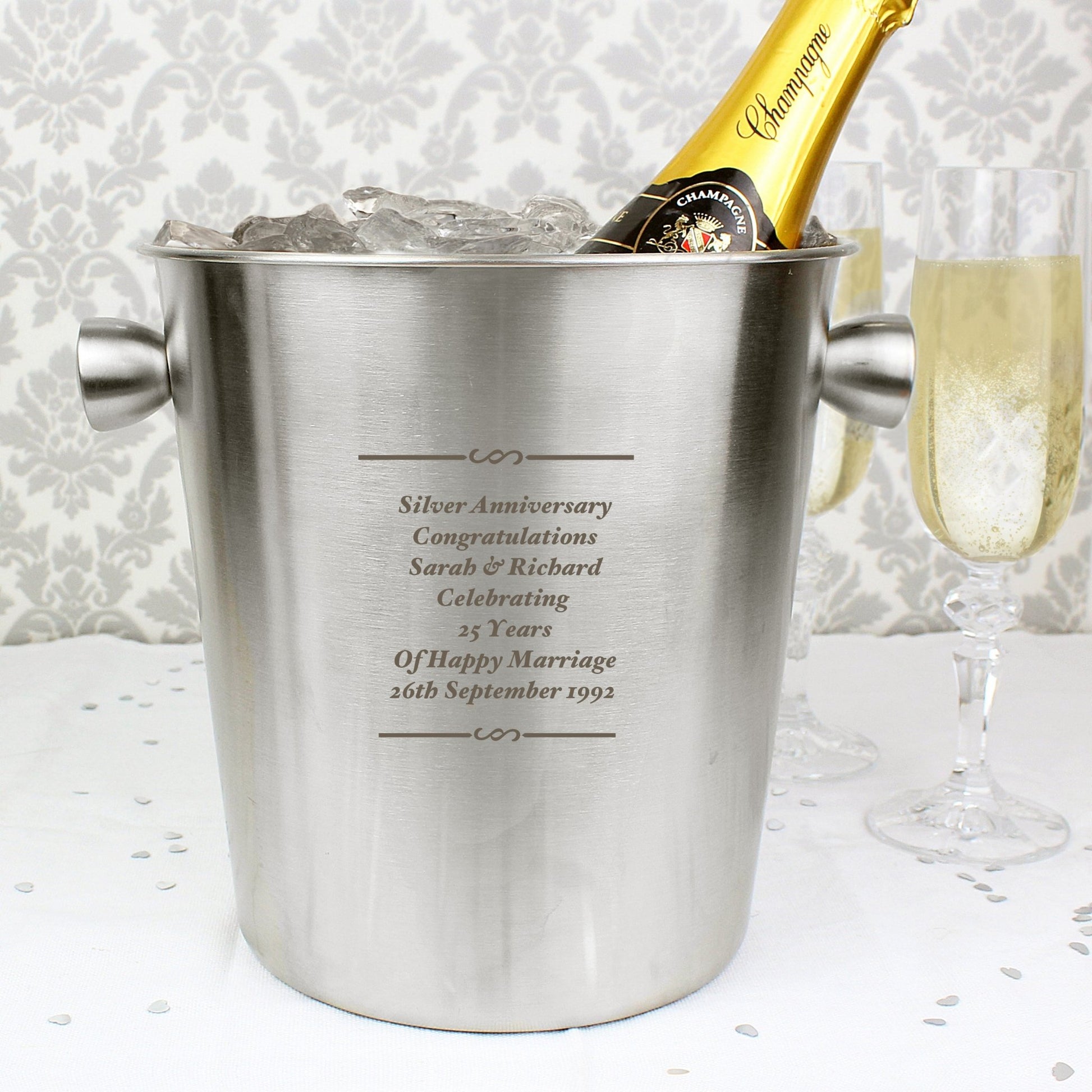 Personalised Any Message Stainless Steel Ice Bucket | Inspired Creative Gifts | UK Supplier
