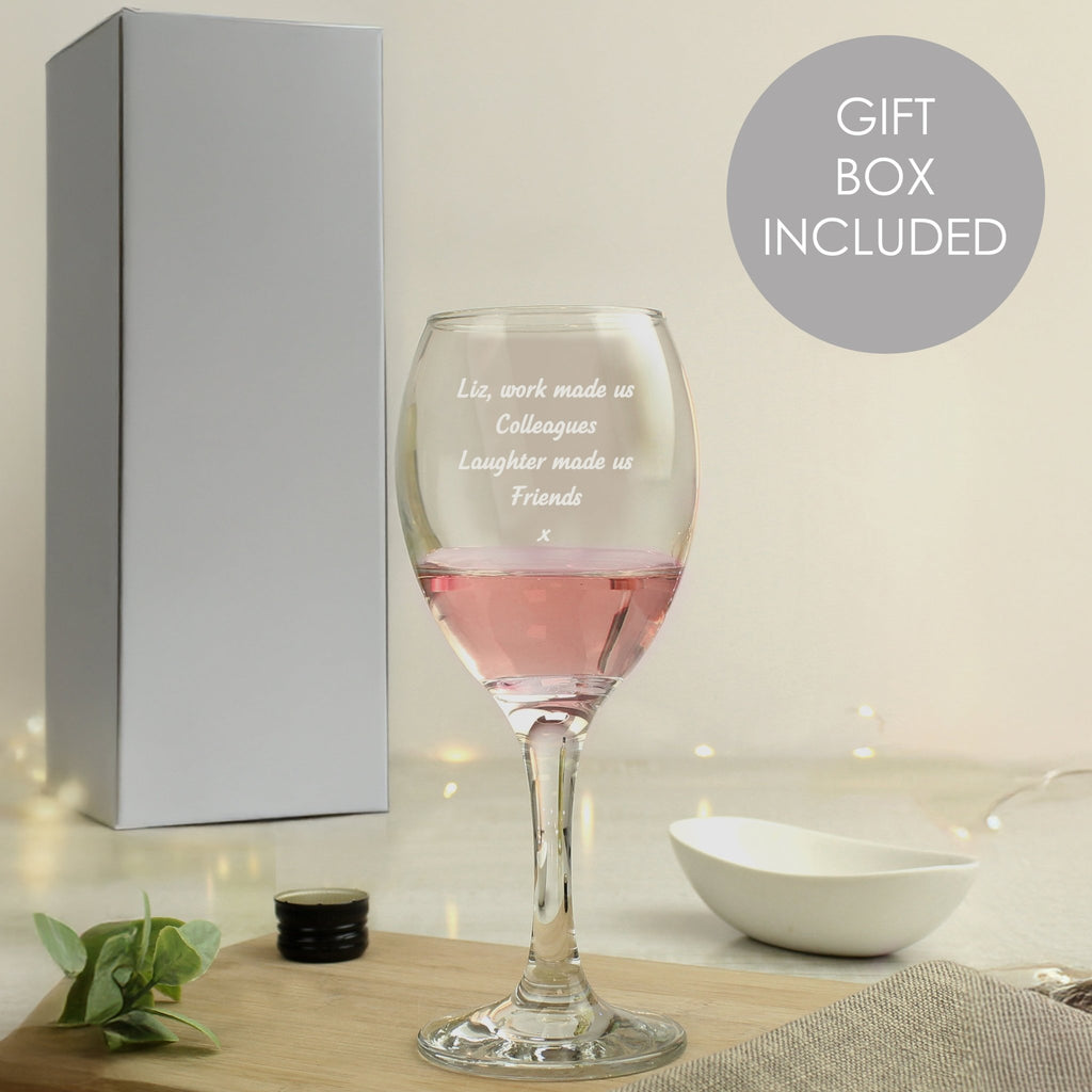 Personalised Any Message Wine Glass | Inspired Creative Gifts | UK Supplier