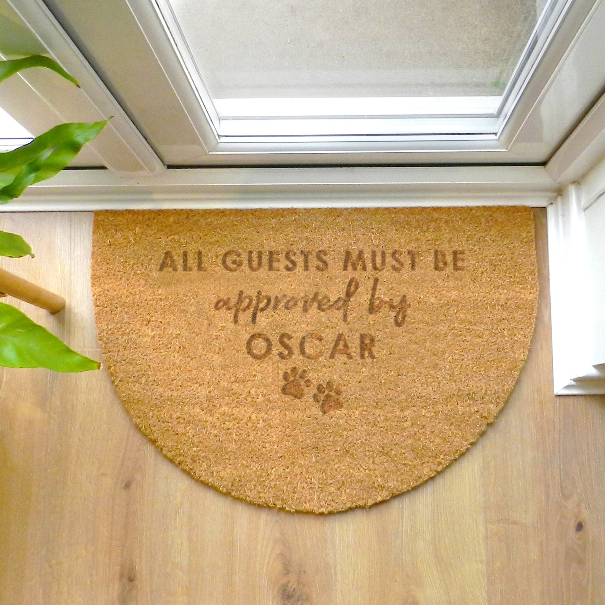 Personalised Approved By The Pet Half Moon Indoor Doormat | Inspired Creative Gifts | UK Supplier