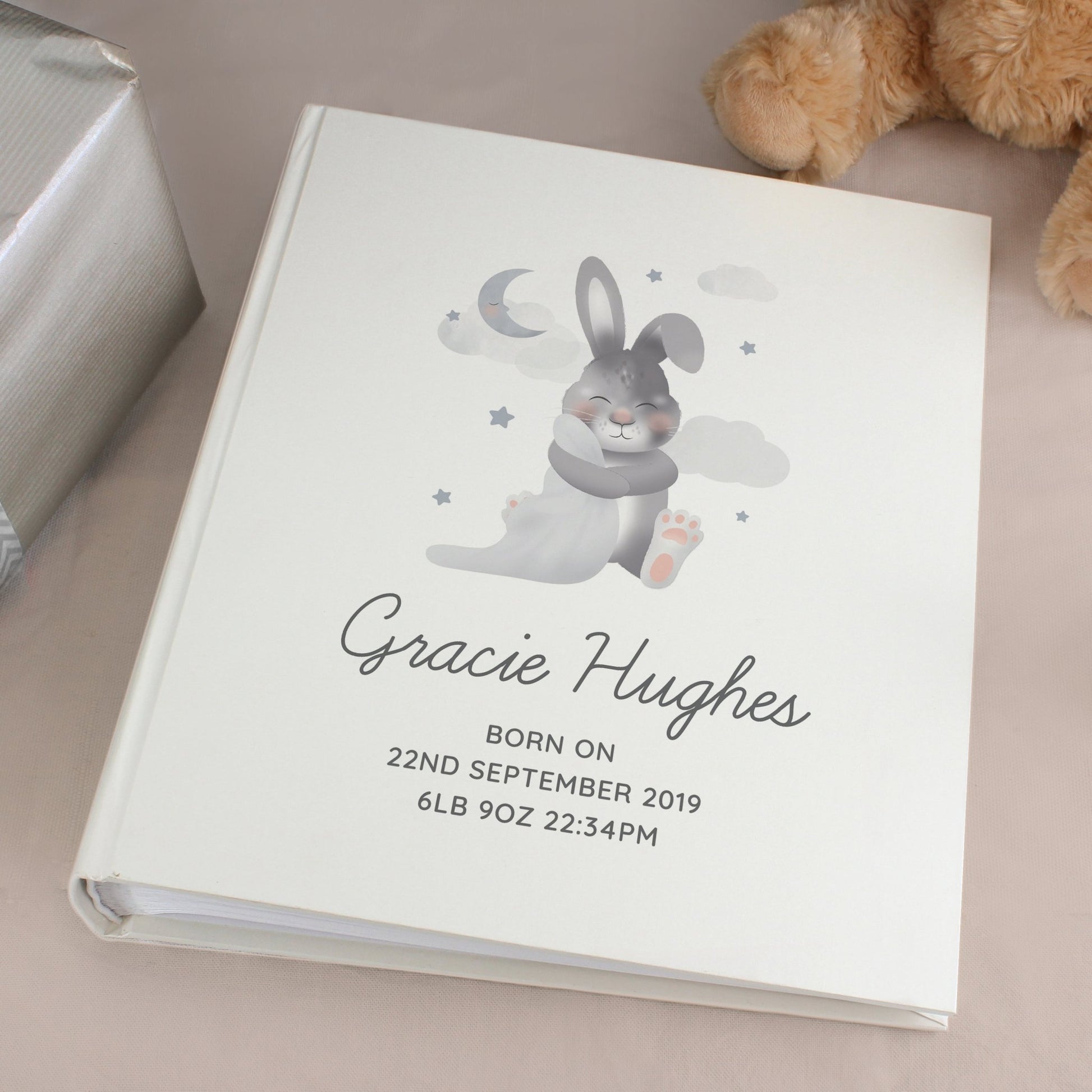 Personalised Baby Bunny Square Photo Album | Inspired Creative Gifts | UK Supplier