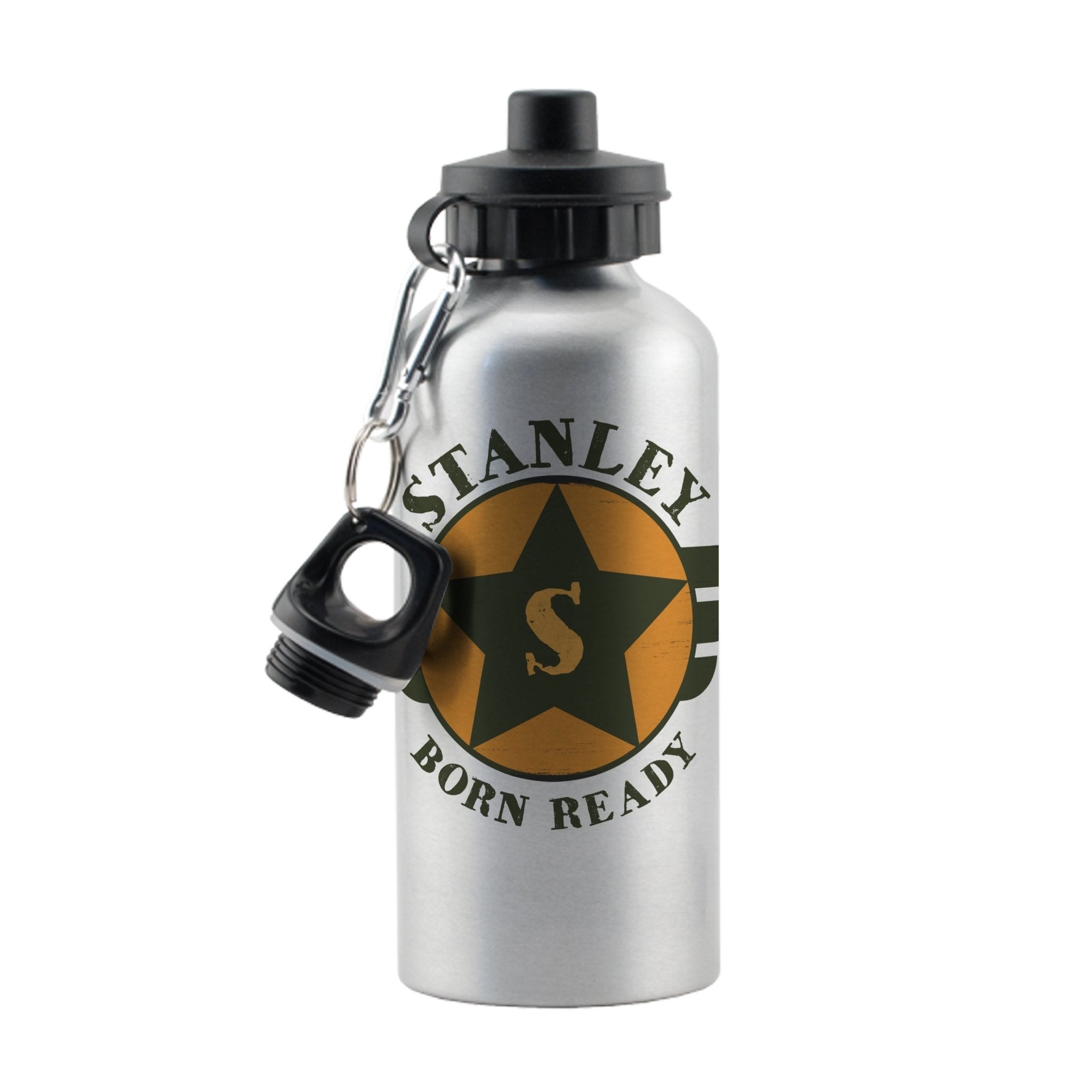 Personalised Badge Silver Drinks Bottle | Inspired Creative Gifts | UK Supplier
