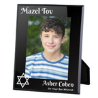 Personalised Bar and Bat Mitzvah Black Glass 5x7 Photo Frame | Inspired Creative Gifts | UK Supplier