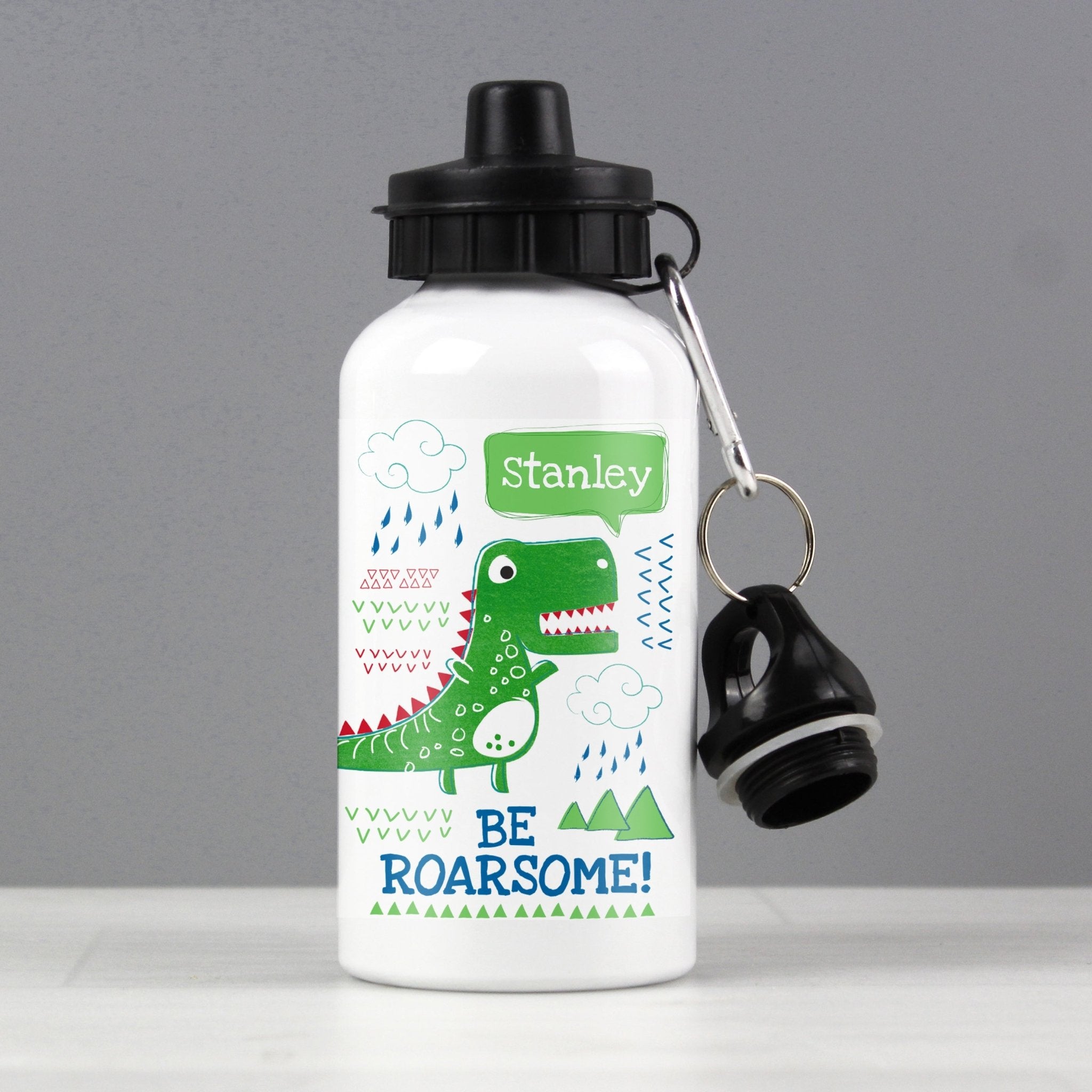 Personalised 'Be Roarsome' Dinosaur Drinks Bottle | Inspired Creative Gifts | UK Supplier