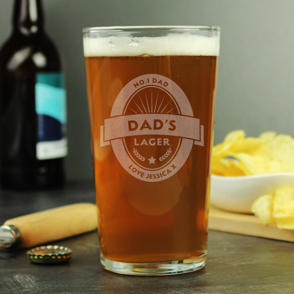 Personalised Beer Label Pint Glass | Inspired Creative Gifts | UK Supplier