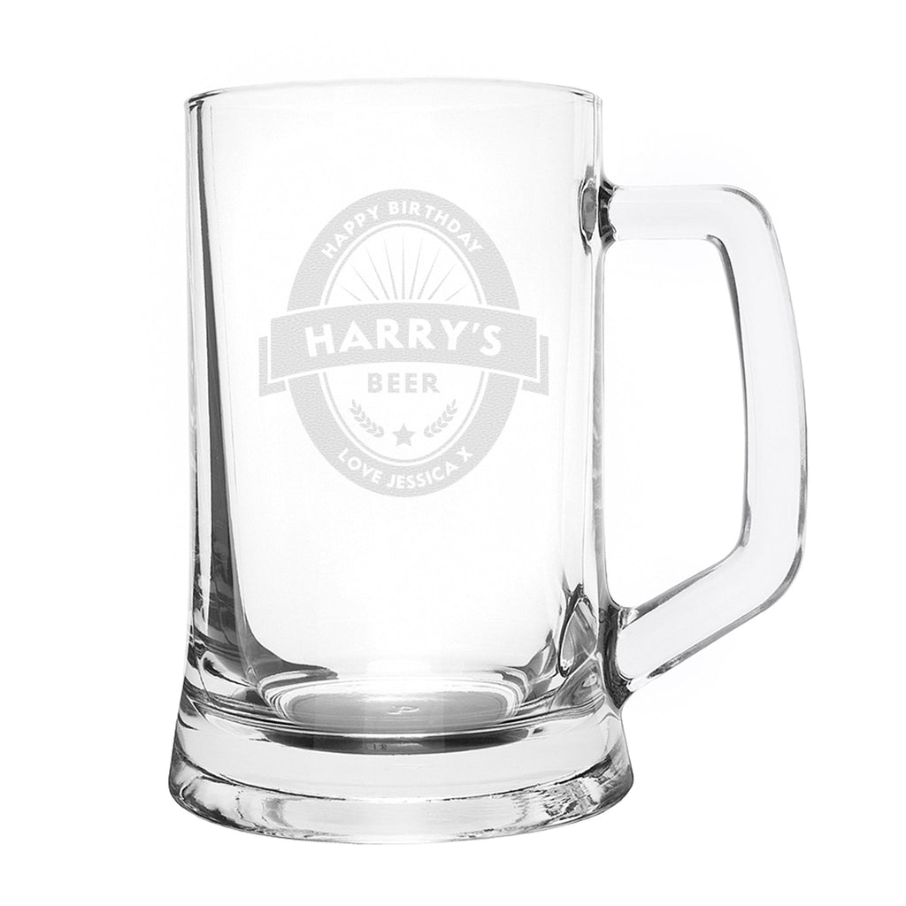 Personalised Beer Label Pint Stern Tankard | Inspired Creative Gifts | UK Supplier