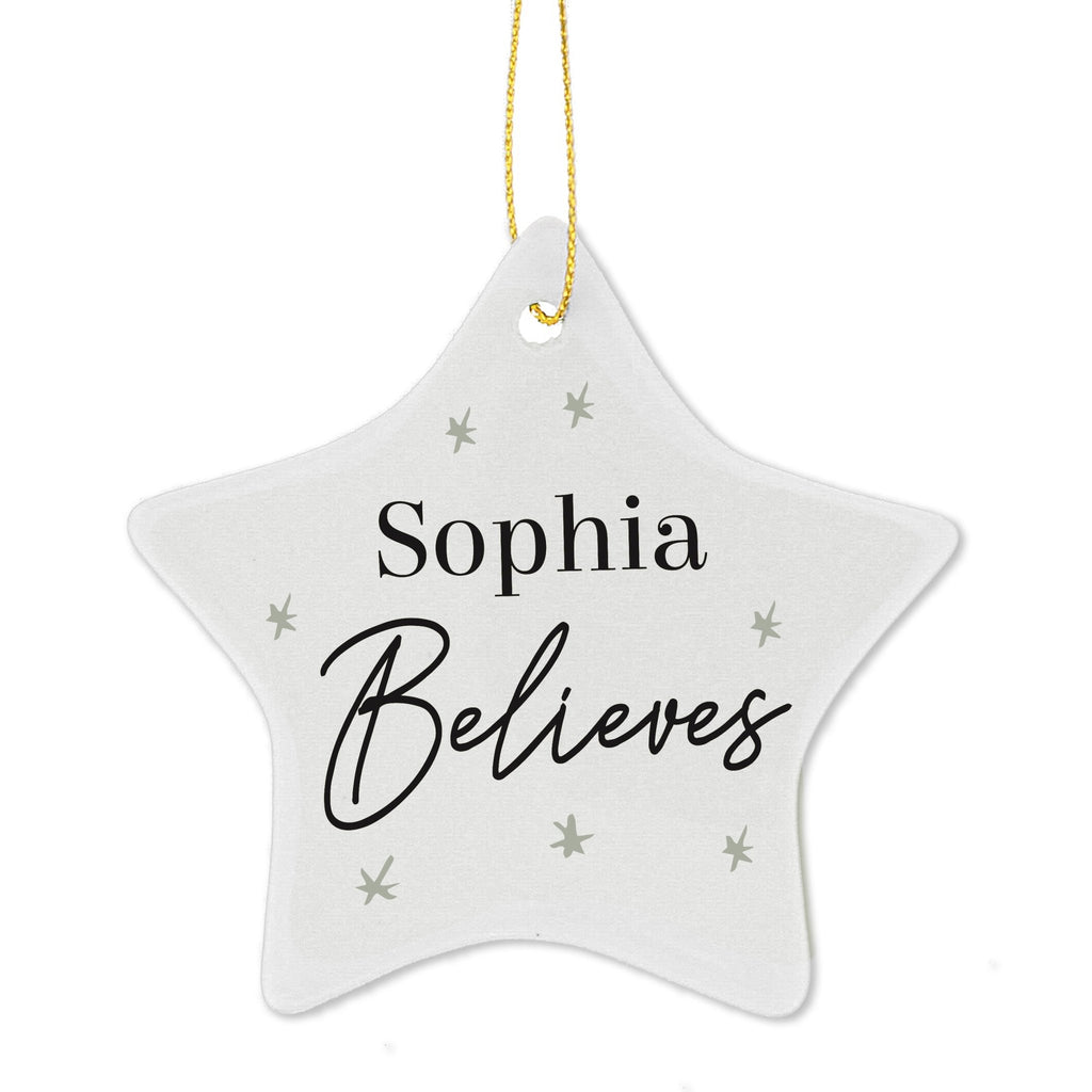 Personalised Believes Ceramic Star Decoration | Inspired Creative Gifts | UK Supplier