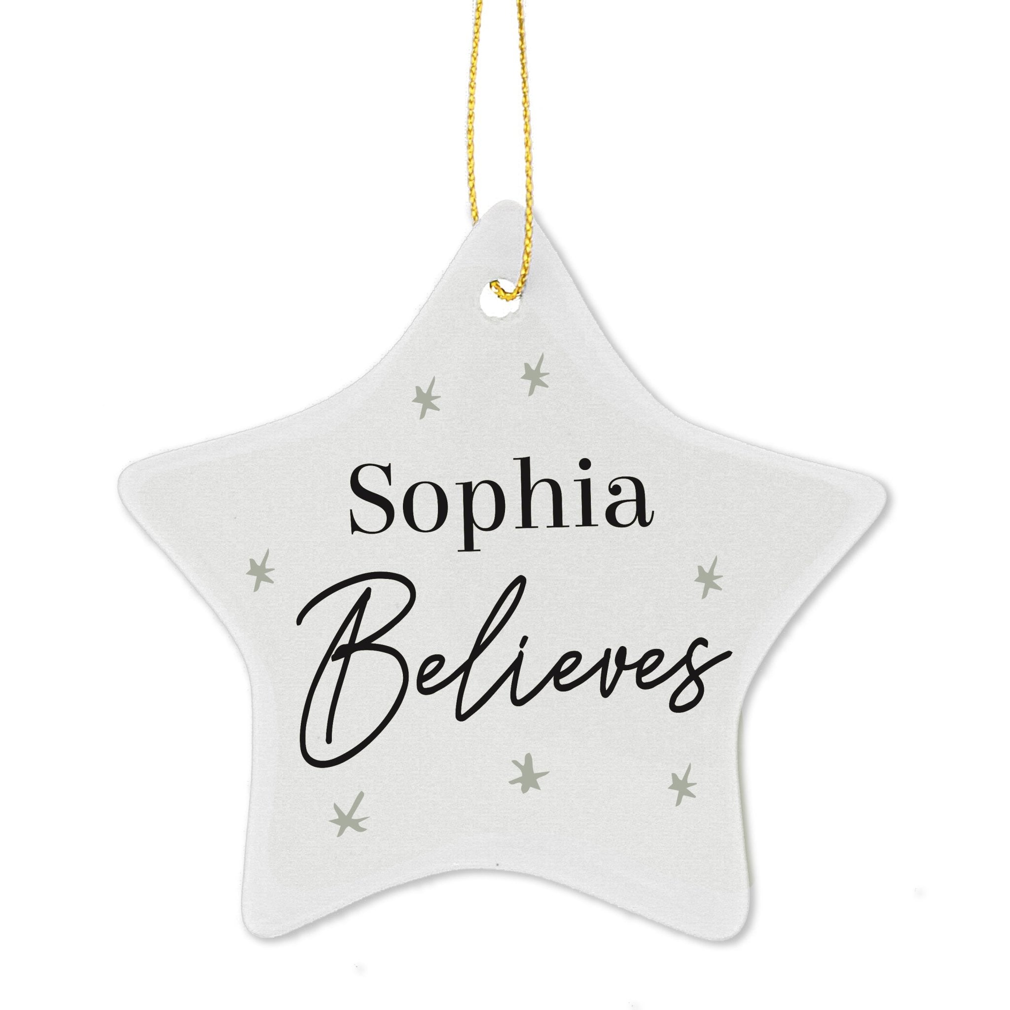 Personalised Believes Ceramic Star Decoration | Inspired Creative Gifts | UK Supplier
