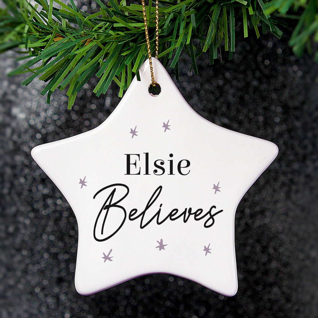 Personalised Believes Ceramic Star Decoration | Inspired Creative Gifts | UK Supplier