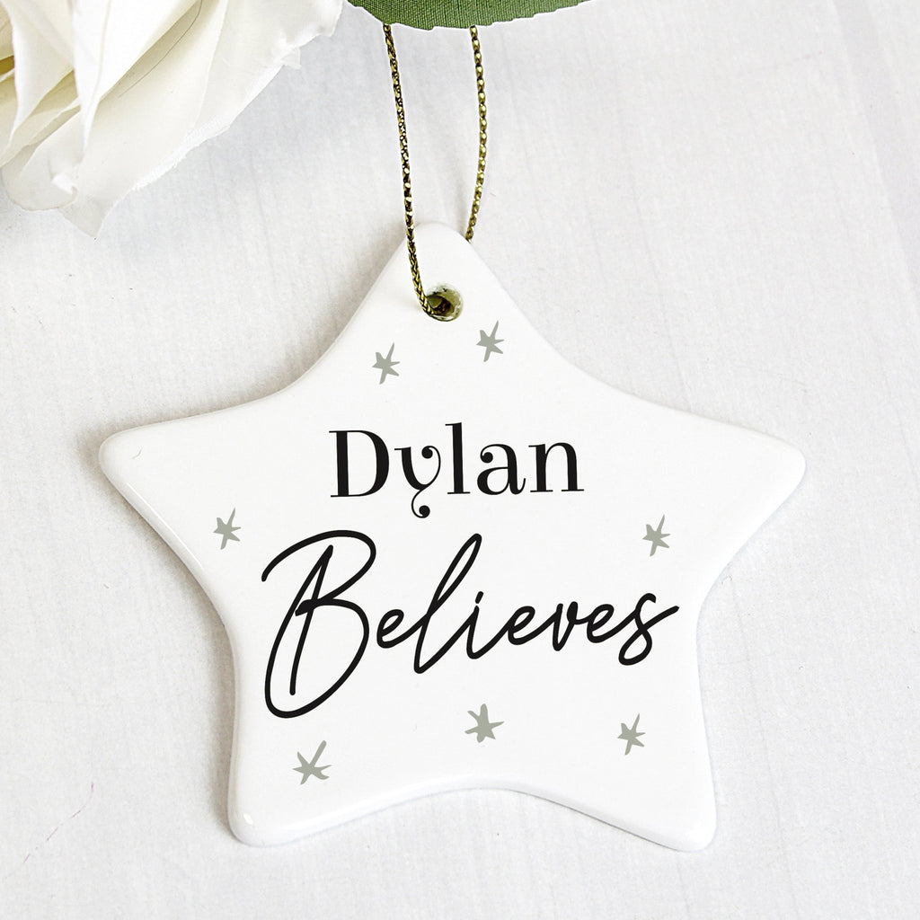 Personalised Believes Ceramic Star Decoration | Inspired Creative Gifts | UK Supplier