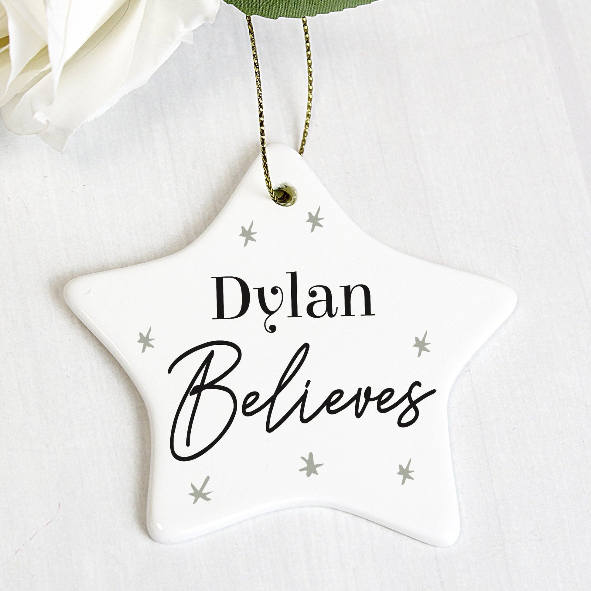 Personalised Believes Ceramic Star Decoration | Inspired Creative Gifts | UK Supplier