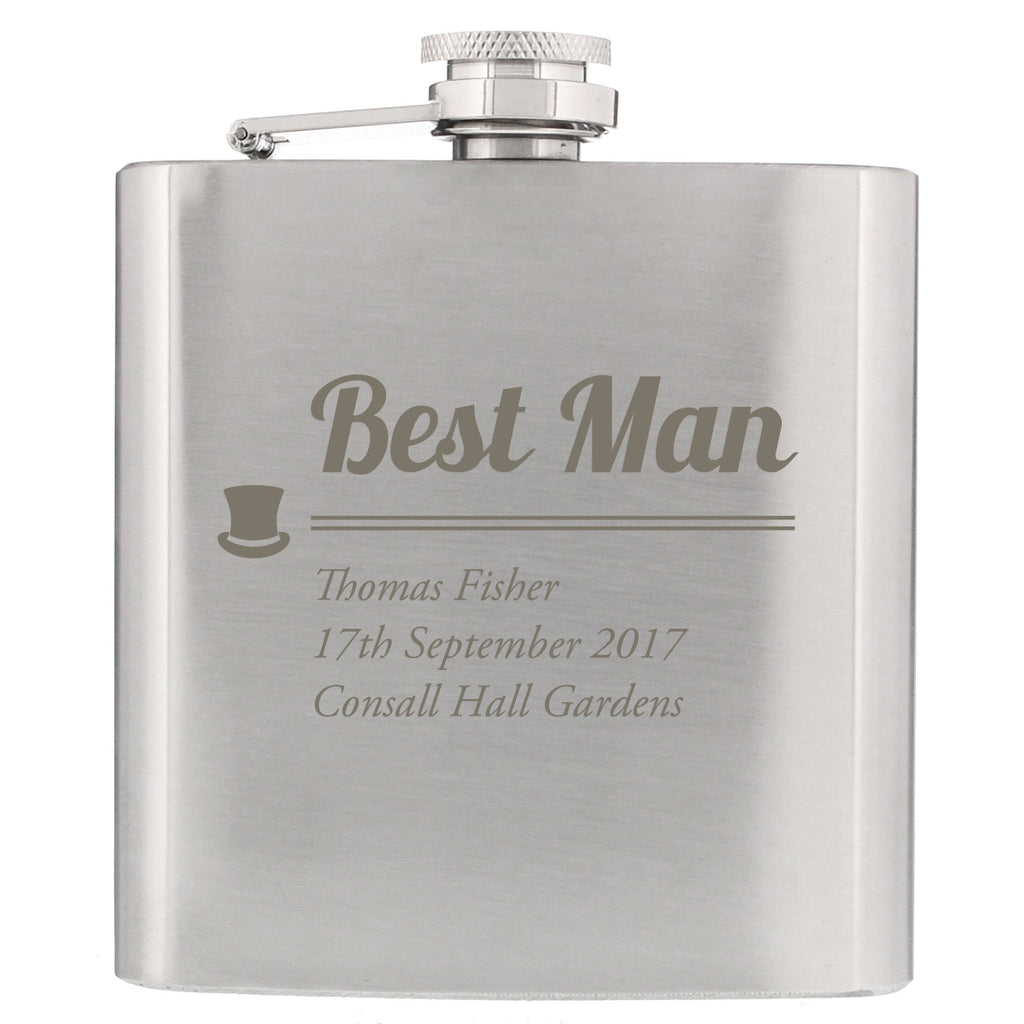 Personalised Best Man Hip Flask | Inspired Creative Gifts | UK Supplier