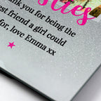 Personalised 'Bestie' 4x4 Glitter Glass Photo Frame | Inspired Creative Gifts | UK Supplier