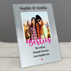 Personalised 'Bestie' 4x4 Glitter Glass Photo Frame | Inspired Creative Gifts | UK Supplier