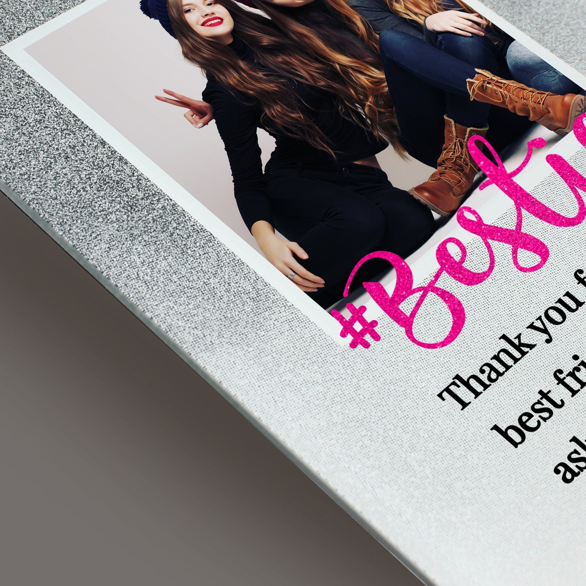 Personalised 'Bestie' 4x4 Glitter Glass Photo Frame | Inspired Creative Gifts | UK Supplier