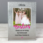 Personalised 'Bestie' 4x4 Glitter Glass Photo Frame | Inspired Creative Gifts | UK Supplier