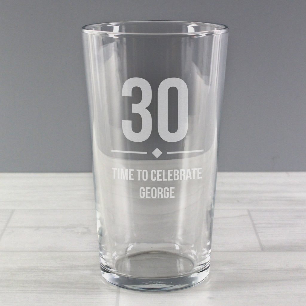 Personalised Big Age Birthday Pint Glass | Inspired Creative Gifts | UK Supplier