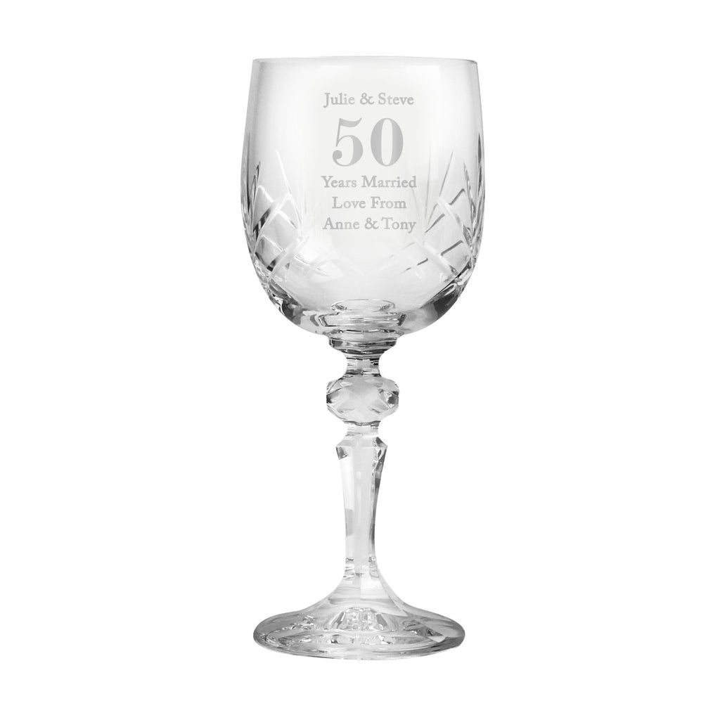 Personalised Big Age Cut Crystal Wine Glass | Inspired Creative Gifts | UK Supplier