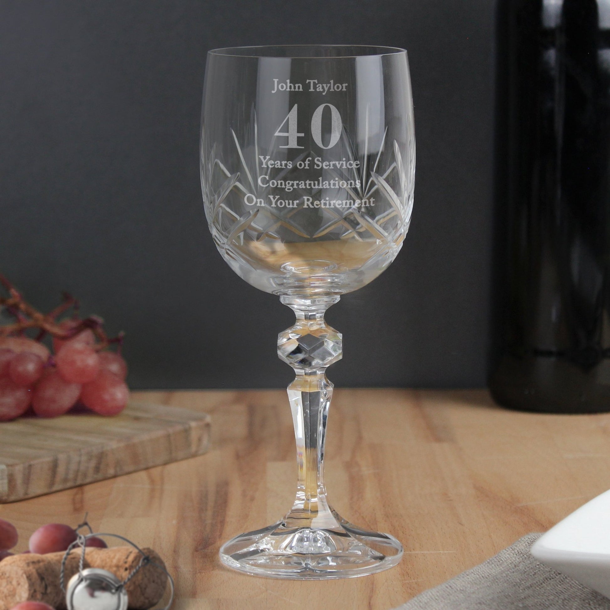 Personalised Big Age Cut Crystal Wine Glass | Inspired Creative Gifts | UK Supplier