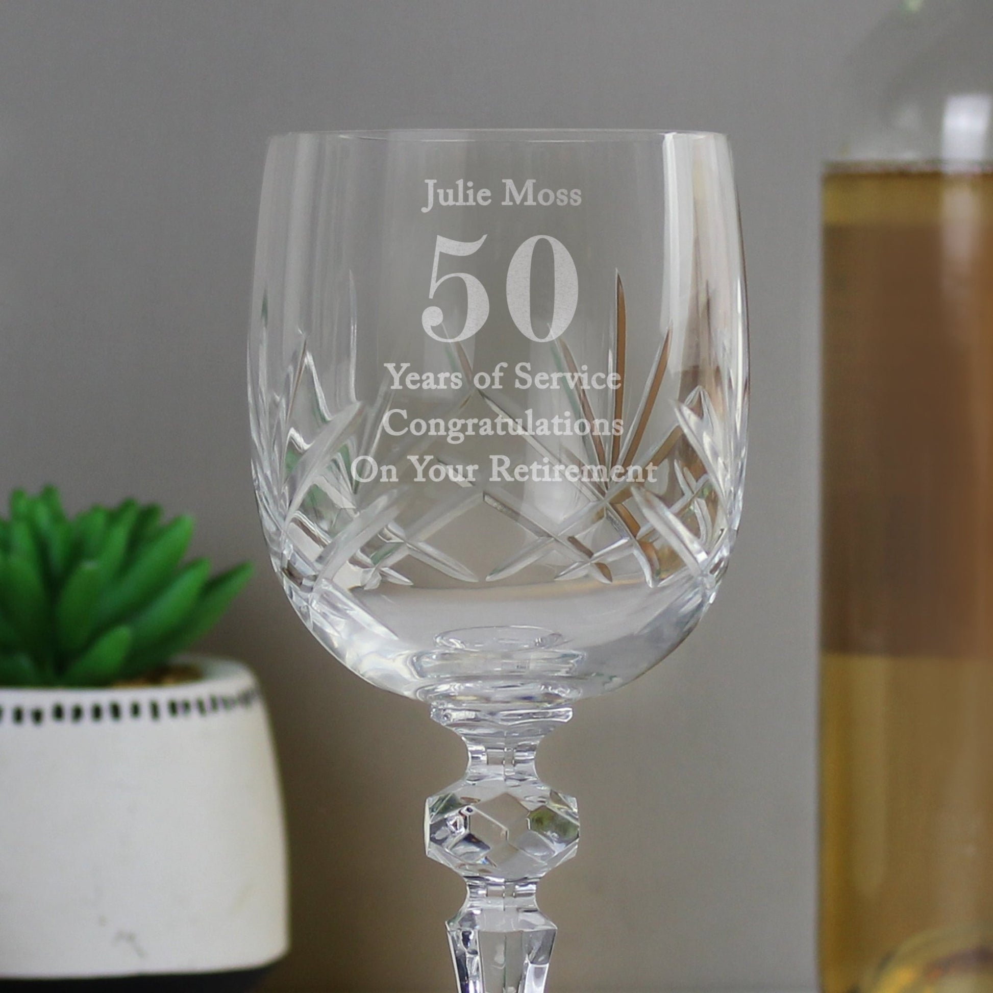 Personalised Big Age Cut Crystal Wine Glass | Inspired Creative Gifts | UK Supplier