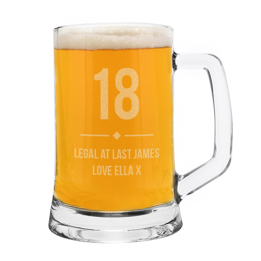 Personalised Big Age Glass Pint Stern Tankard | Inspired Creative Gifts | UK Supplier