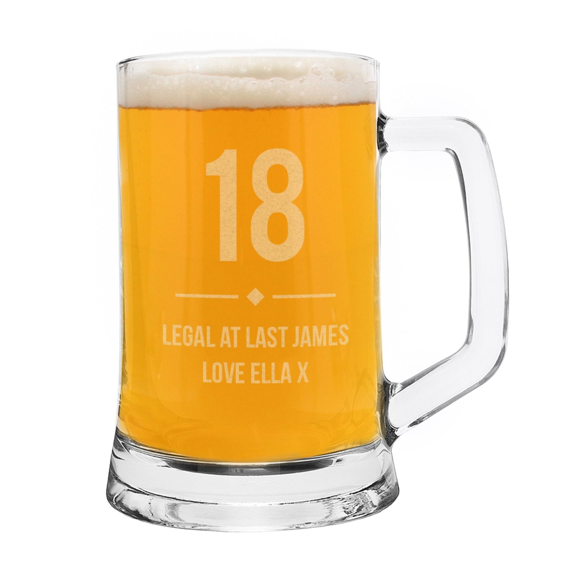 Personalised Big Age Glass Pint Stern Tankard | Inspired Creative Gifts | UK Supplier