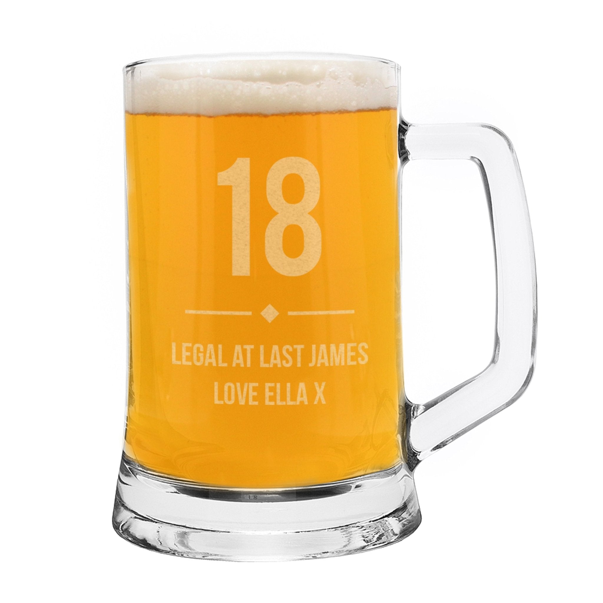Personalised Big Age Glass Pint Stern Tankard | Inspired Creative Gifts | UK Supplier