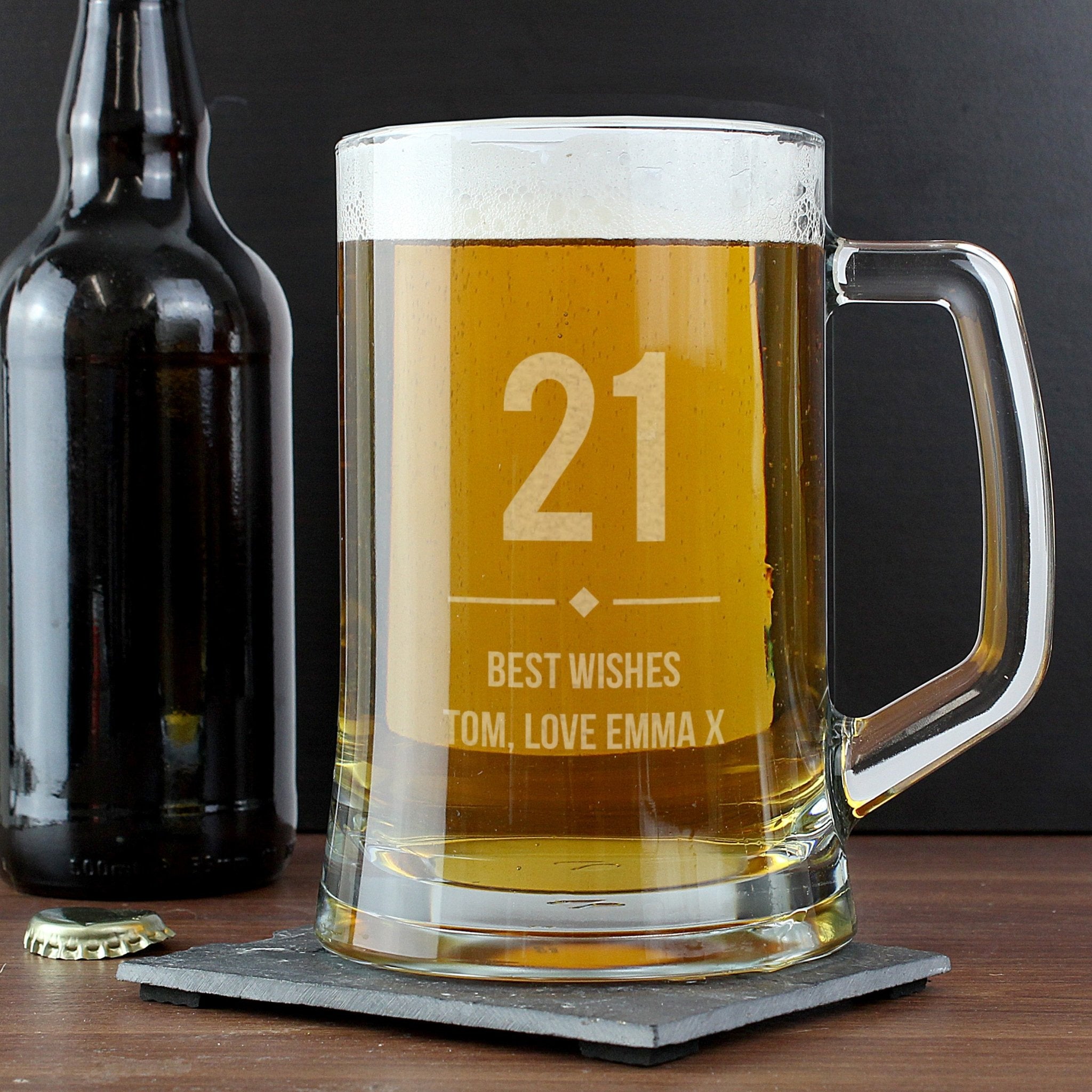 Personalised Big Age Glass Pint Stern Tankard | Inspired Creative Gifts | UK Supplier